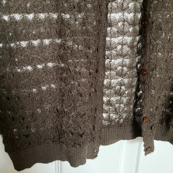 Mango Collection Lace Button Down Cardigan Brown Size: Us S, Eur M - Picture 3 of 4